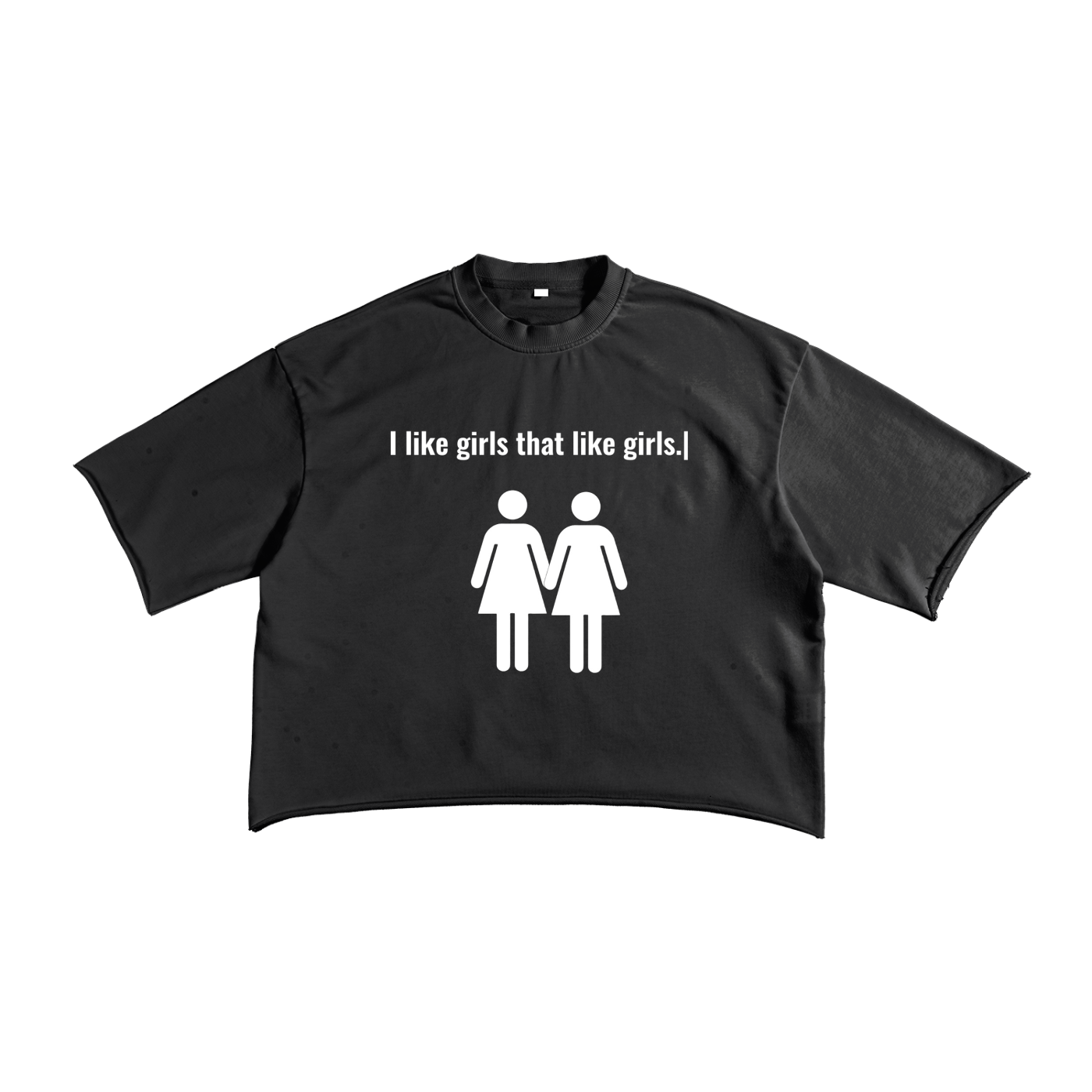 I Like Girls That Like Girls  Black Graphic Cropped T-shirt